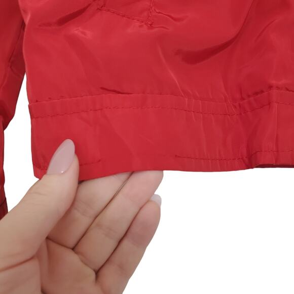 New Look | Retro 70s 80s Rainbow Chest Full Zip Hooded Windbreaker Jacket - Picture 10 of 11